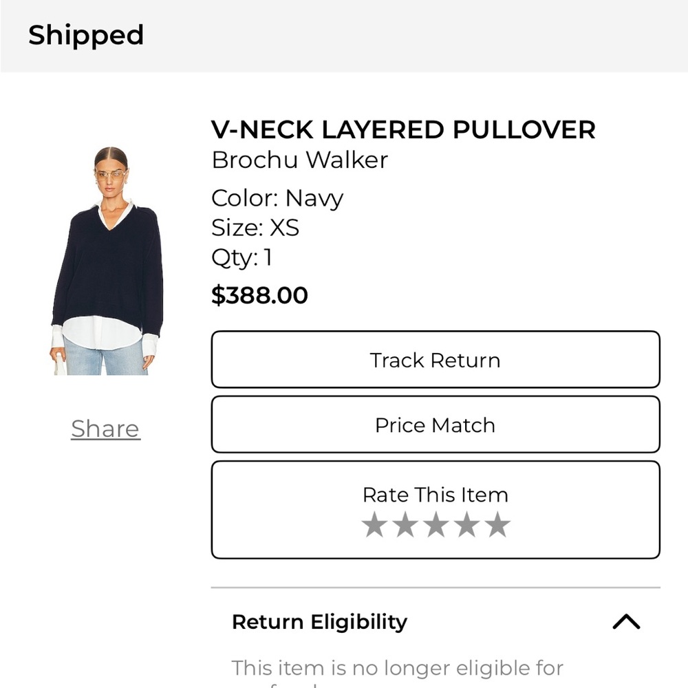 Brochu Walker Deep Blue V-Neck Sweater